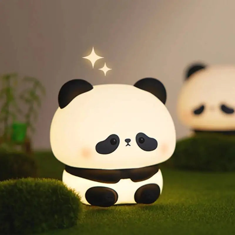 Sevimli Panda LED Gece Lambası | Dokunmatik Silikon Gece Işığı